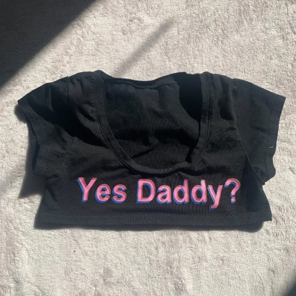 black lingerie crop top S